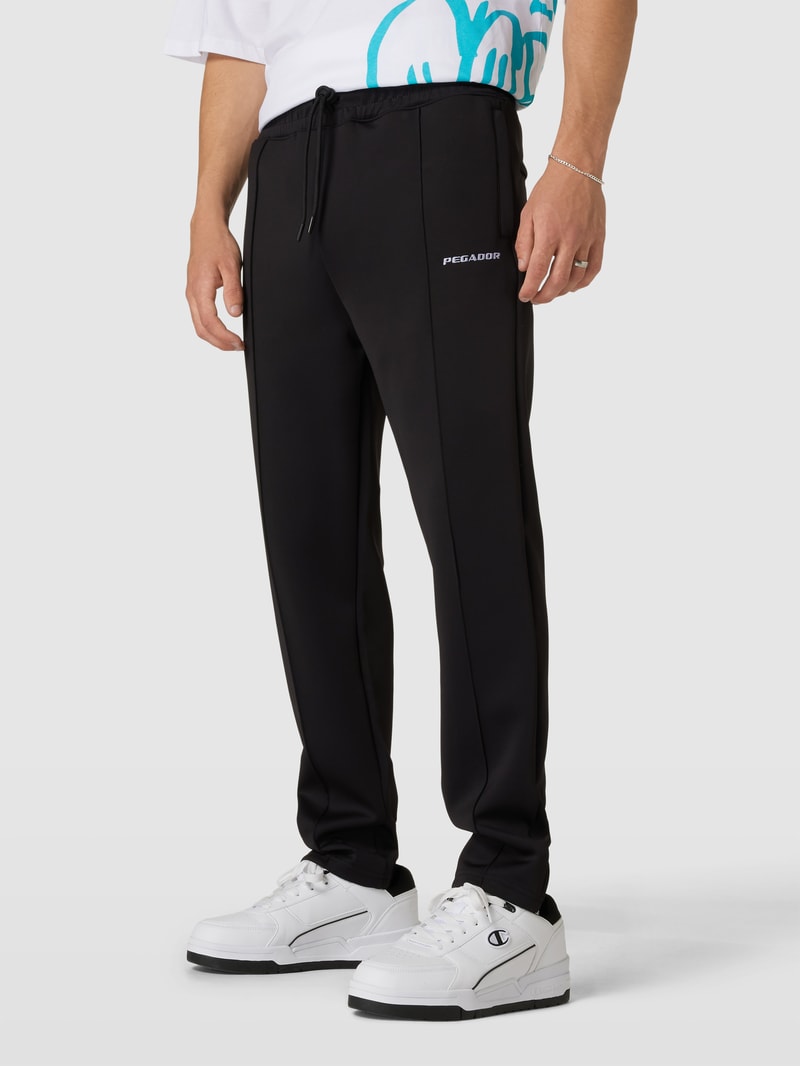 Sweatpants mit Label-Stitching Modell 'BLA' in schwarz