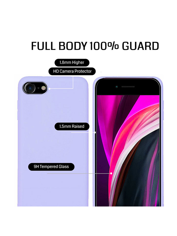 SWEET ACCESS 3tlg. Set: Full-Body-Case für iPhone 7/8/SE/SE2/S3 in Lila günstig kaufen onesize