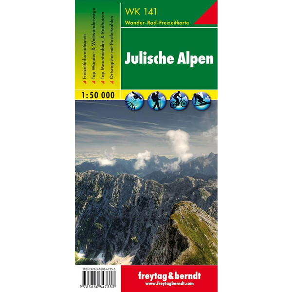 Julische Alpen 1 : 50 000. WK 141 - Straßenkarte