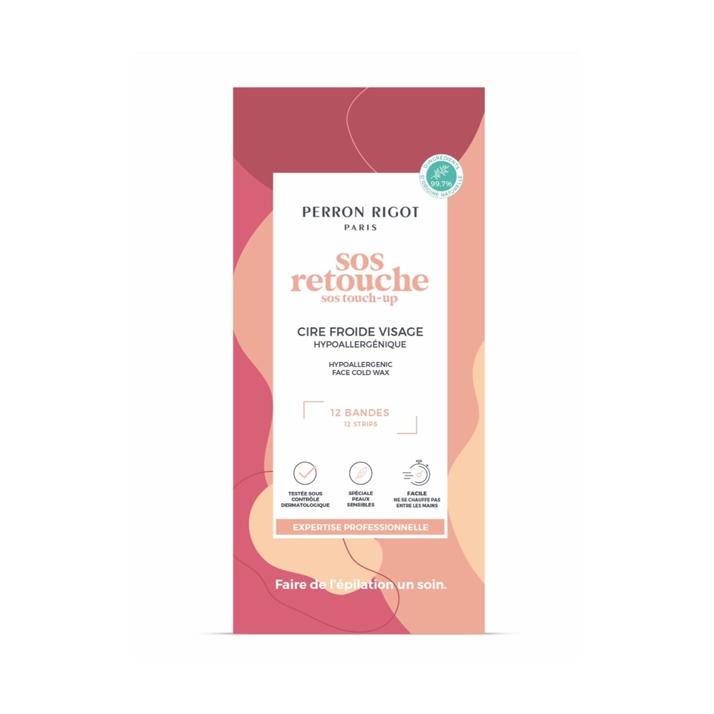 perron rigot SOS-RETOUCHE CIRE FROIDE VISAGE  HYPOALLERGENIQUE 12 BANDES épilation