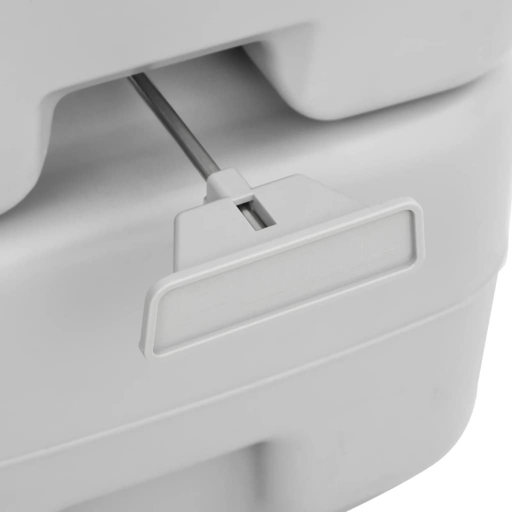 vidaXL Campingtoilette Camping-Toilette Tragbar Grau und Weiß 20 10 L HDPE