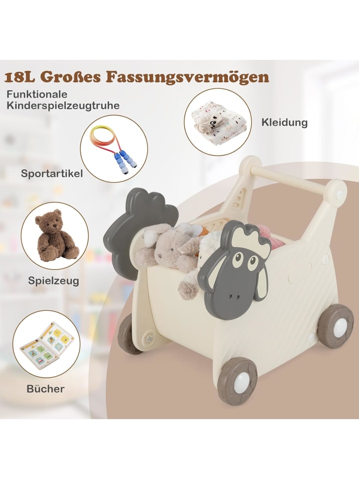 COSTWAY Lauflernwagen mit 18 L Stauraum in Beige günstig kaufen onesize