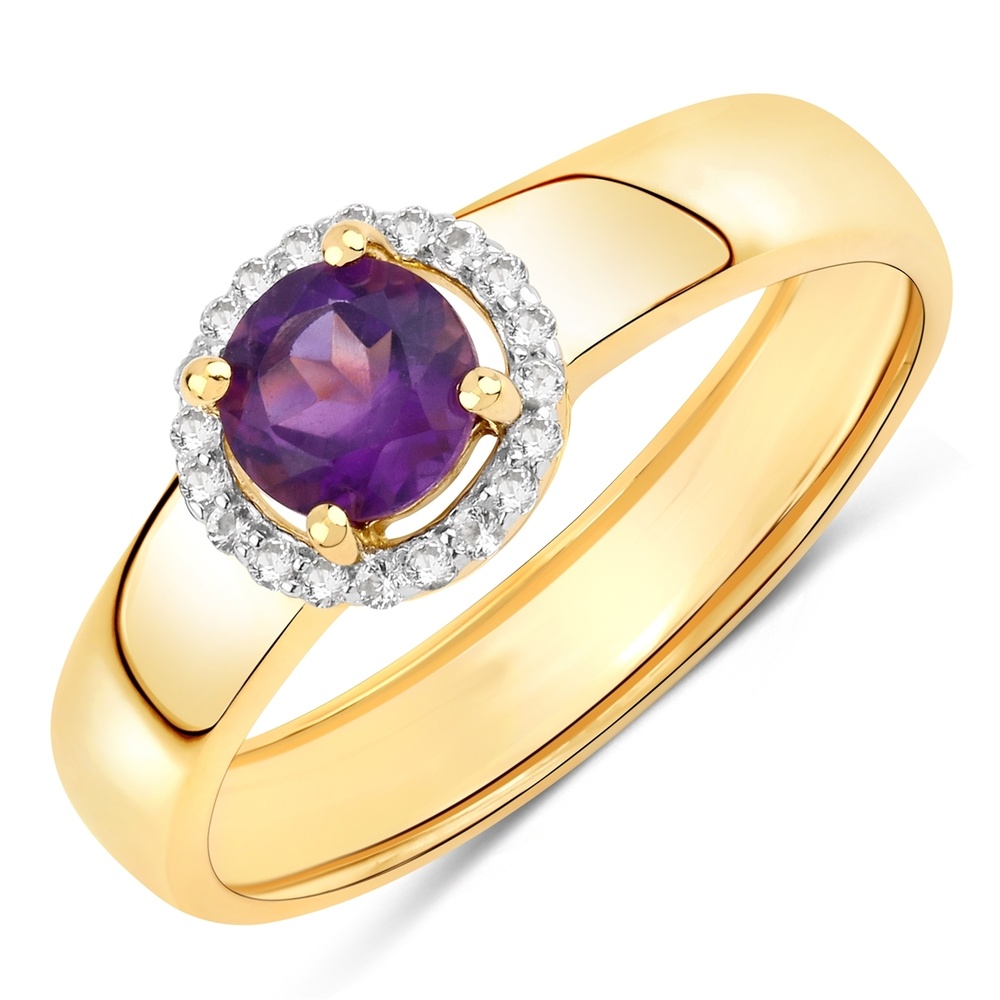 Rafaela Donata Bague Argent sterling Améthyste en Or jaune Bague