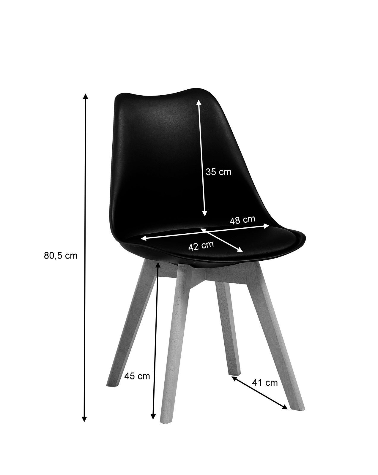 SAM® Schalenstuhl Mani, mit integriertem Kunstleder-Sitzkissen und Massivholzgestell