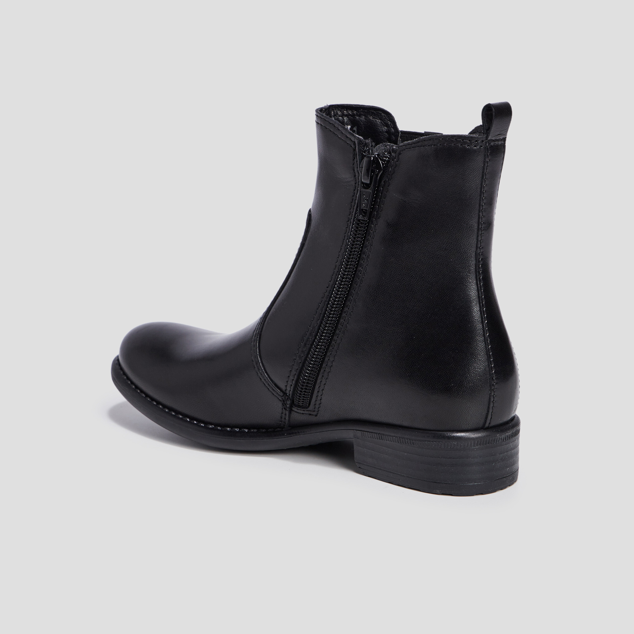 Bottines en cuir noir fille | La Halle