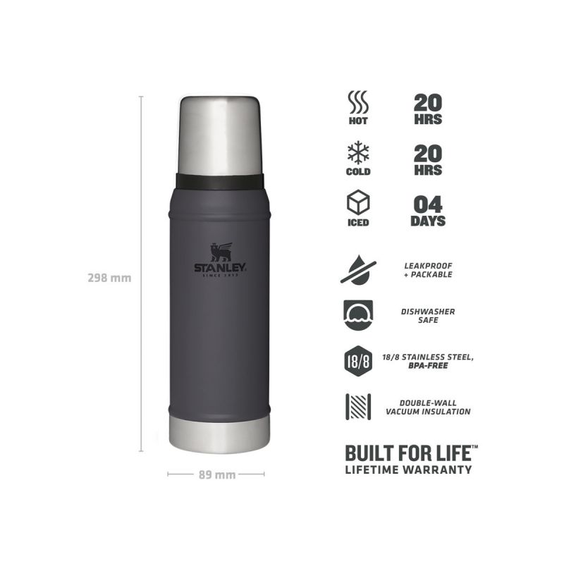Stanley, Classic Legendary Bottle Small 25oz \/750ml Charcoal