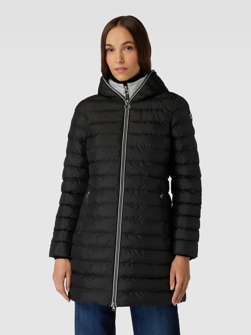 Steppjacke mit Kapuze in schwarz