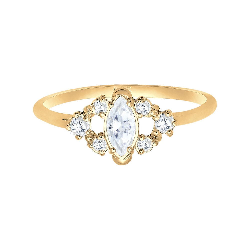 Elli Elli Bague Femme Motif Floral Ludique avec des Cristaux de Zircone en Argent Ster Bague