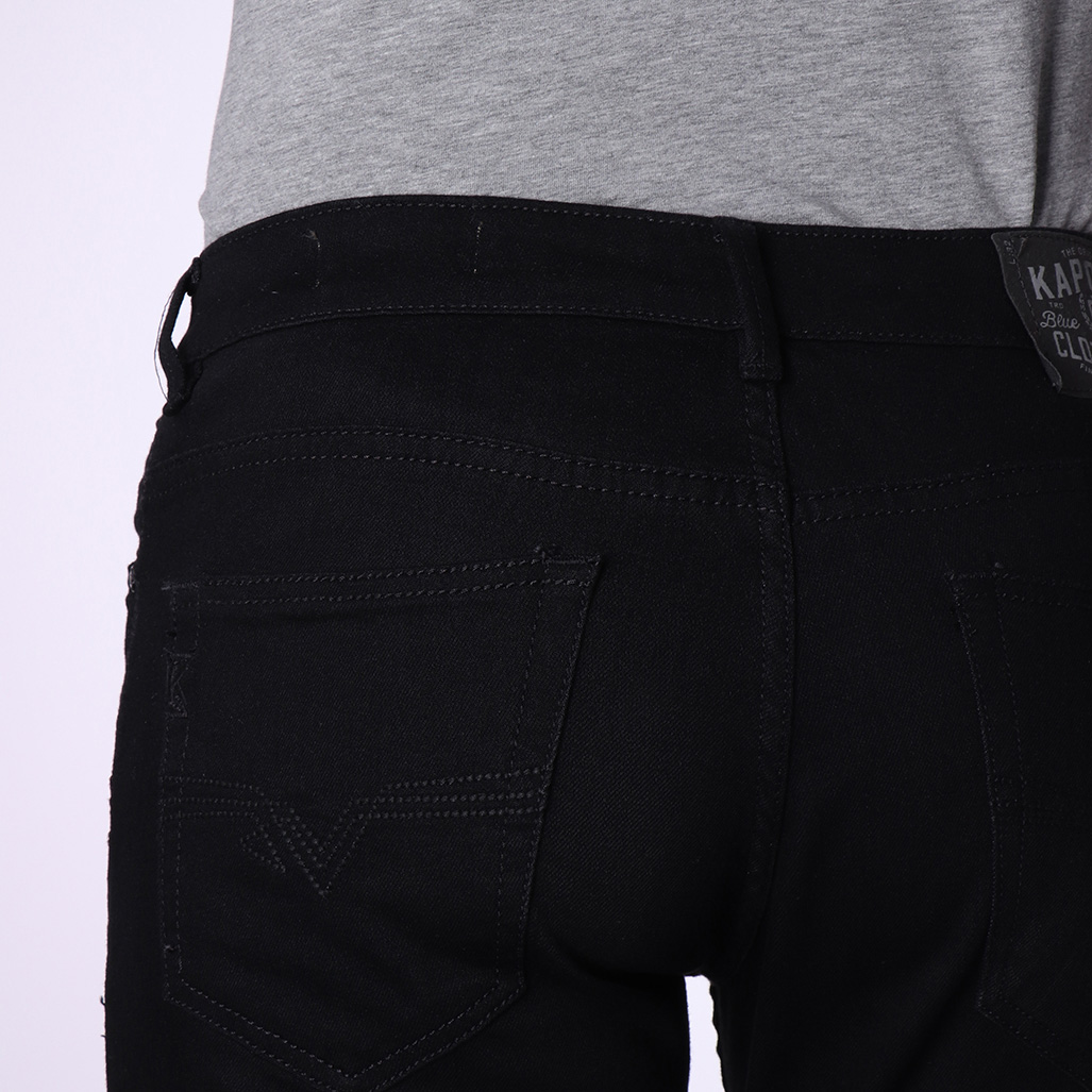 AMBRR  Jeans classique noir - coupe regular
