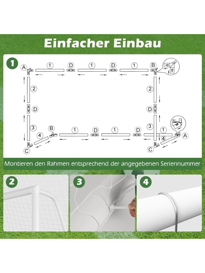 COSTWAY Fußballtor 183x82x120cm in Weiß günstig kaufen onesize