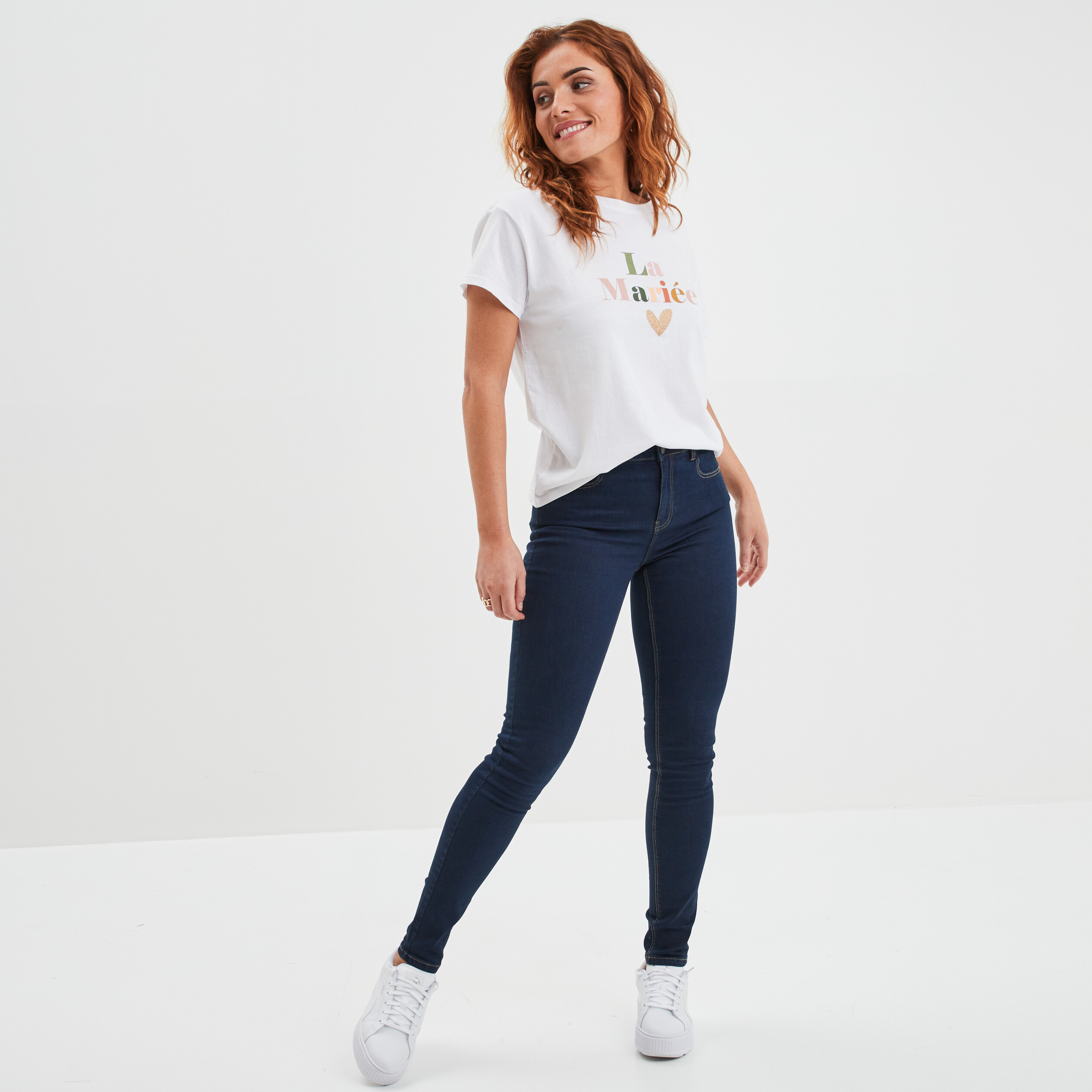 Jeans slim taille standard denim brut femme | La Halle