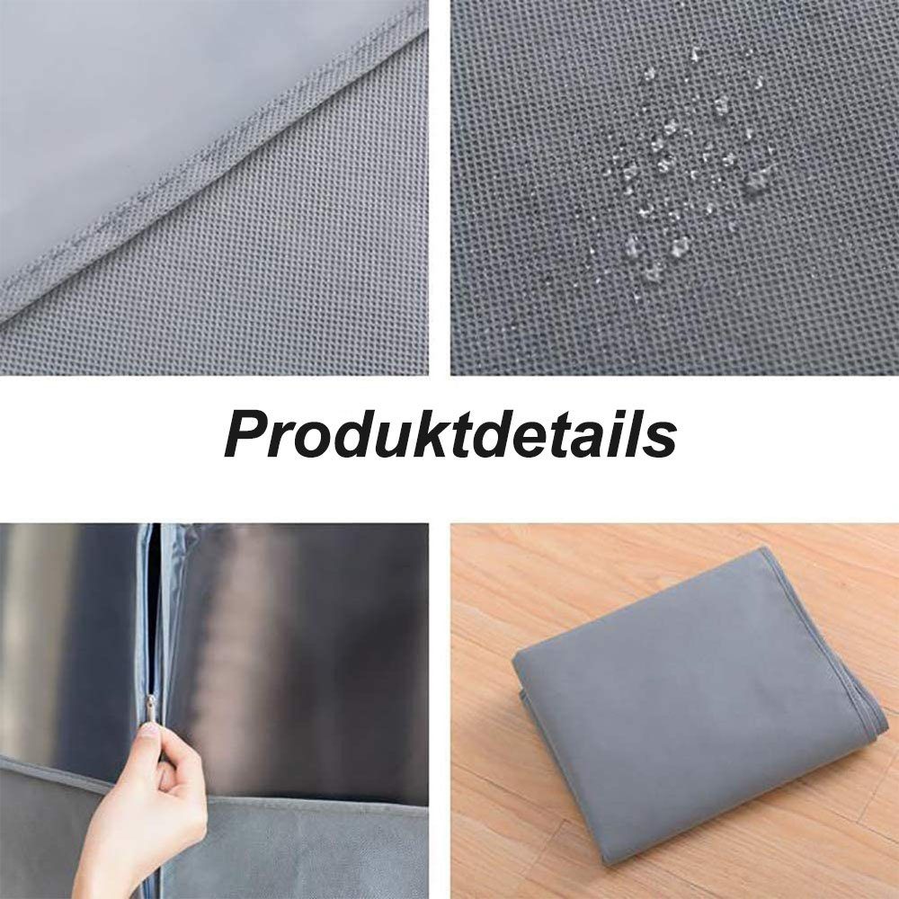 Devenirriche Kleidersack Hängende Kleidertasche Kleidersack Organizer Aufbewahrung 100CM grau