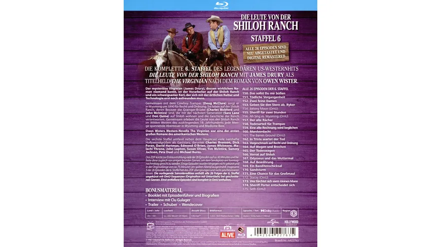 Die Leute von der Shiloh Ranch - Staffel 6 (HD-Remastered) (Fernsehjuwelen)  [6 BRs]