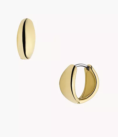 Fossil Creolen-Ohrringe Ellis Domed Collection Edelstahl goldfarben