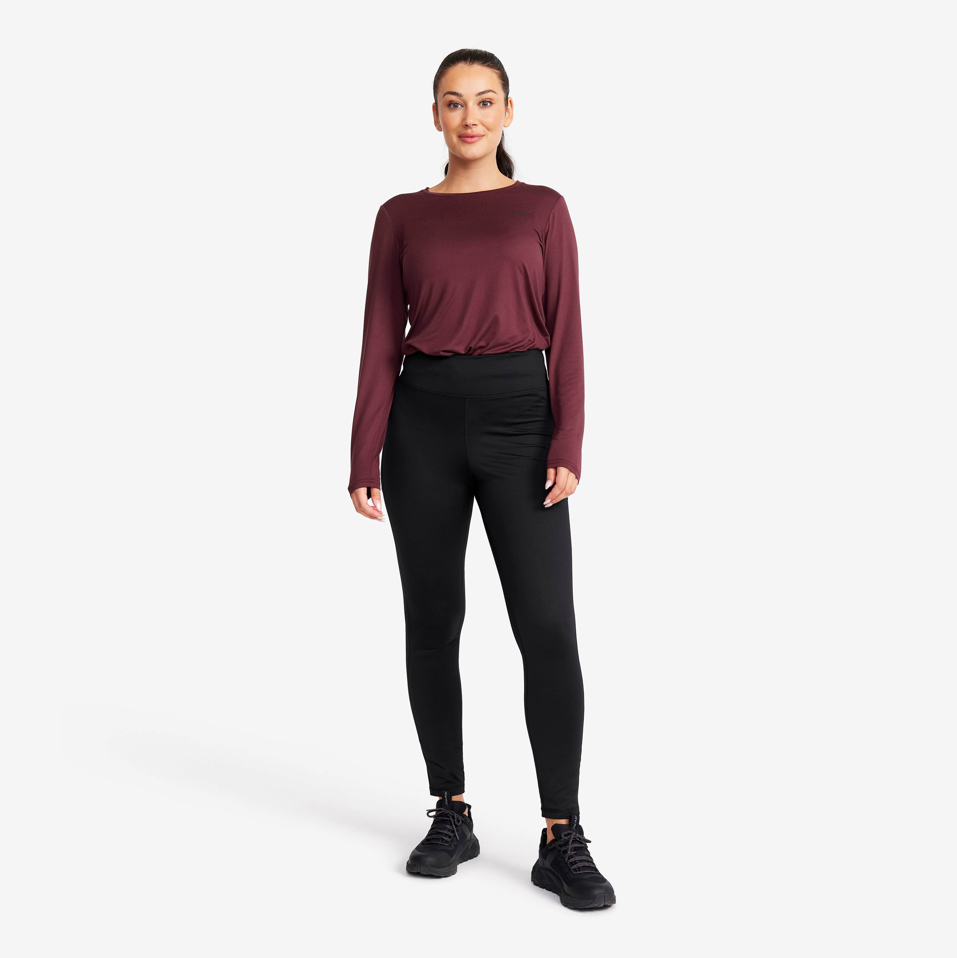 Alaska Fleece Lined Tights Femme Black