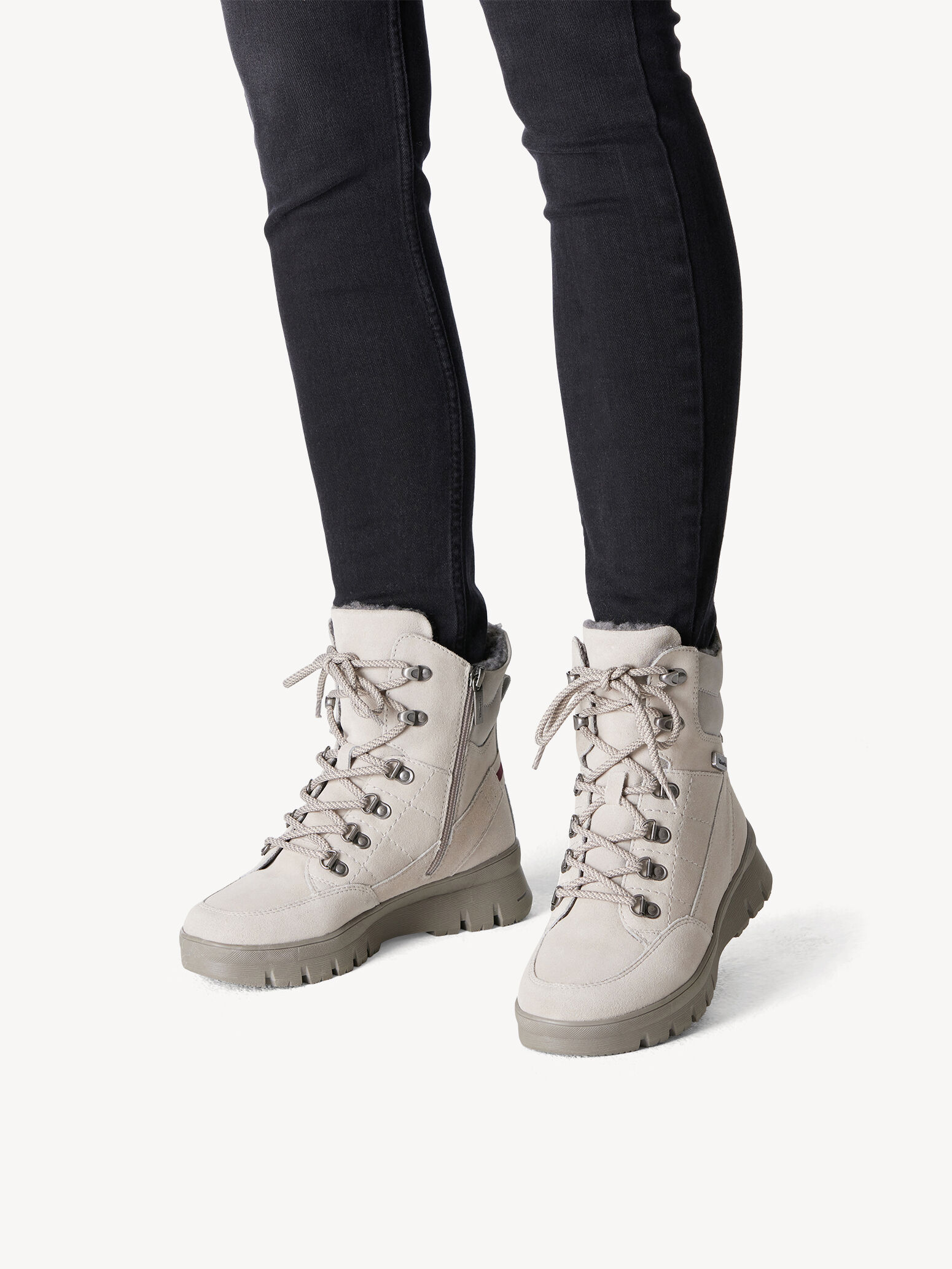 Bottine en cuir - gris
