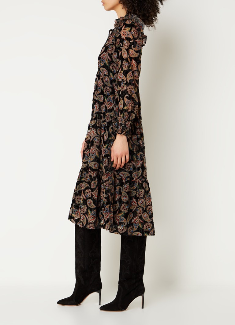 Vestido túnica midi Roane de Ba&sh con estampado de cachemir