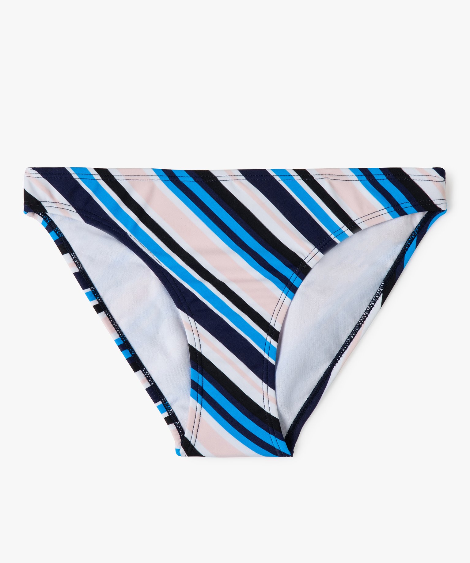 Bas de maillot de bain fille à rayures en fibres recyclées raye | GEMO