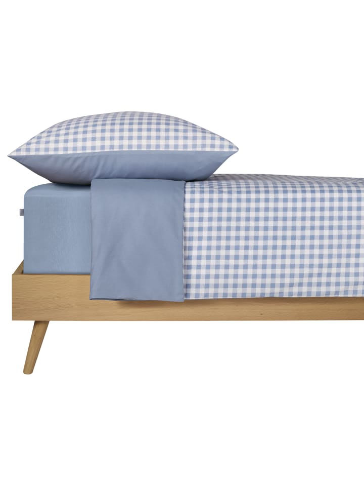 Schiesser Bettwäscheset Vichy Renforcé - 2-teilig in Hellblau günstig kaufen 135 x 200 cm