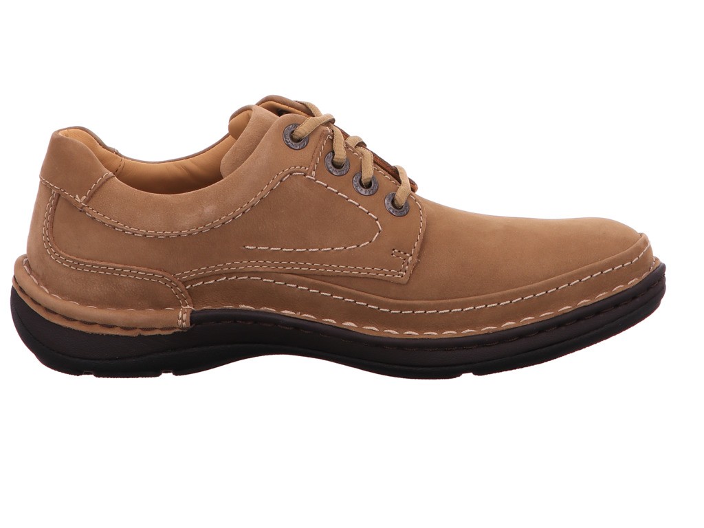 CLARKS Freizeit Schnürer beige Nature Three,Sand Nubuck