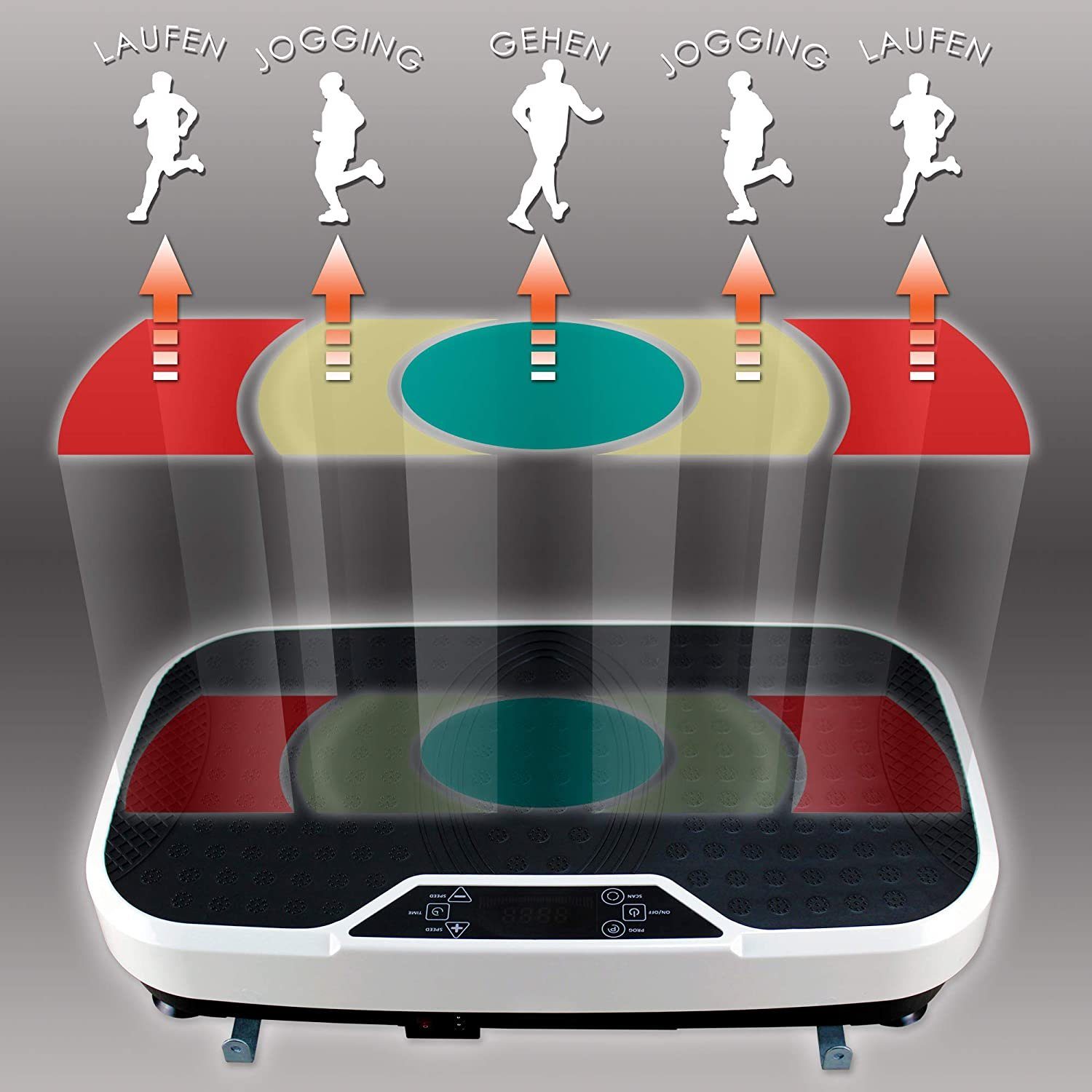 @tec Vibrationsplatte Vitaplate SE, 300,00 W, 20 Intensitätsstufen, Vibration-Trainings-Gerät, Fitnessstation, effektiver Vibrationstrainer, große Trainingsfläche, Display, Fernbedienung, Fett-Verbrenner
