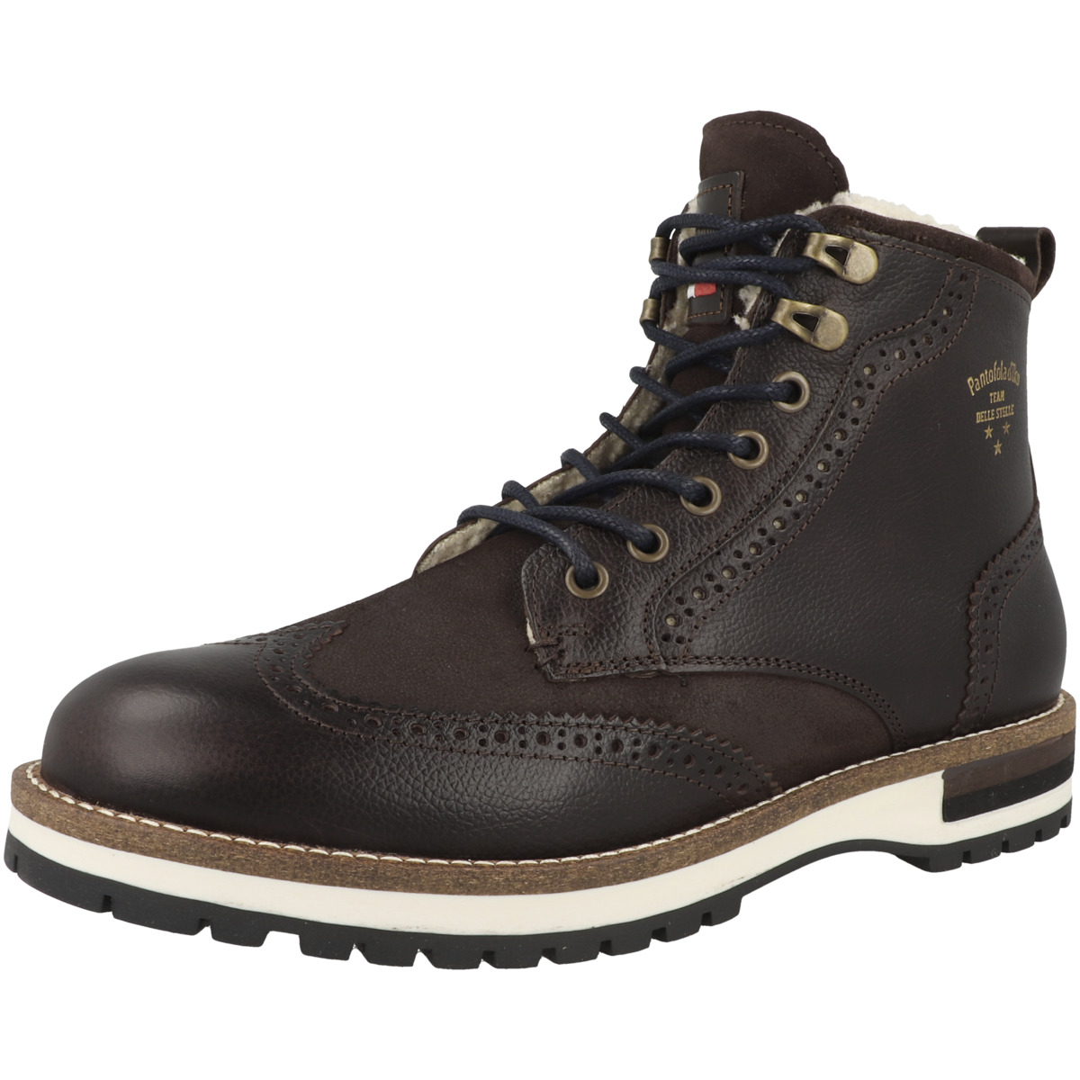 Pantofola d'Oro Tocchetto Fur Uomo High Schnürboots dunkelbraun