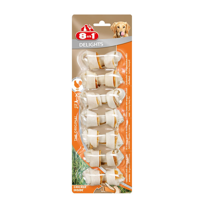 8in1 Snacks 8in1 Delights Kauknochen Hähnchenfleisch XS 7 Stück