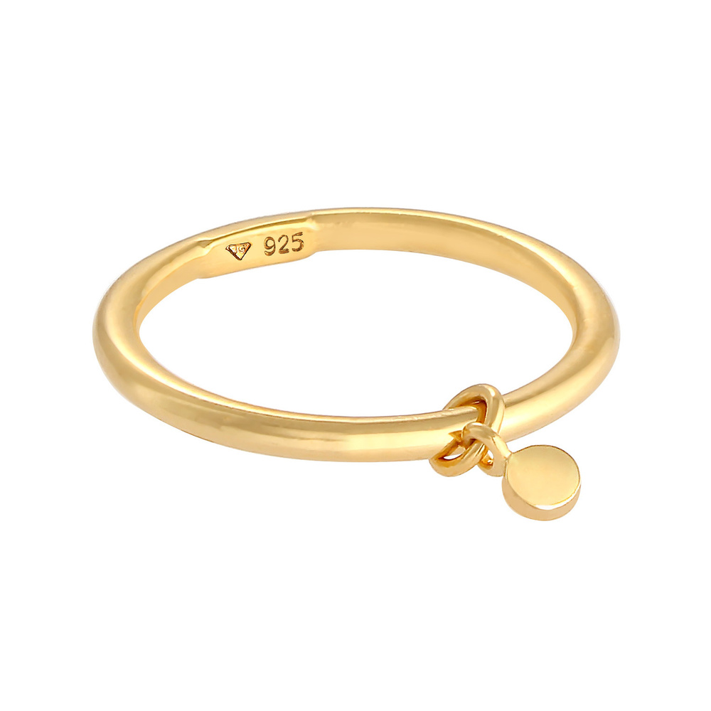 Elli Elli Bague Plaquette ronde pour dames Bandring Minimum de base en argent sterling Bague