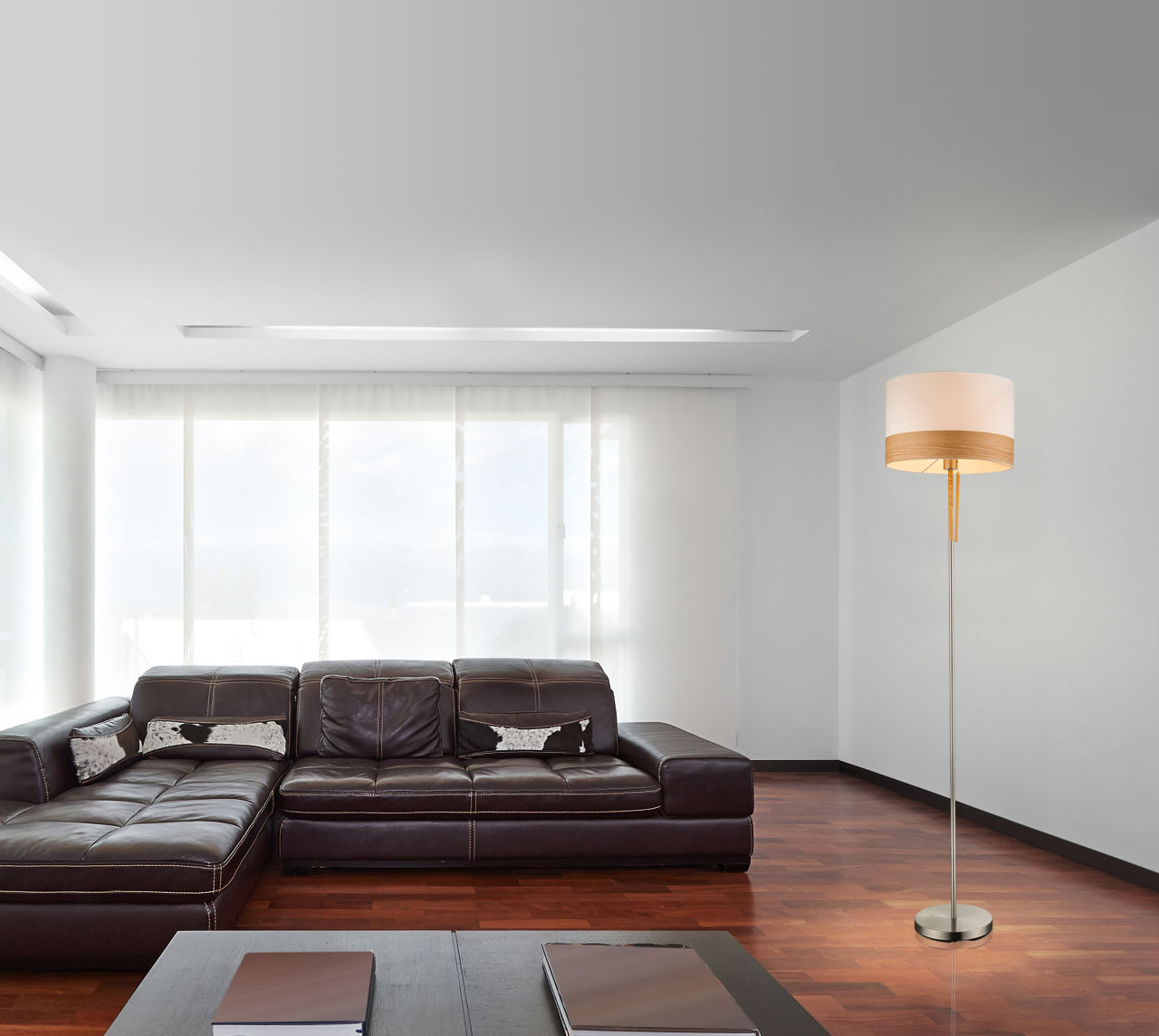 Globo Lighting - CHIPSY - Stehleuchte Metall Nickel matt, 1x E27