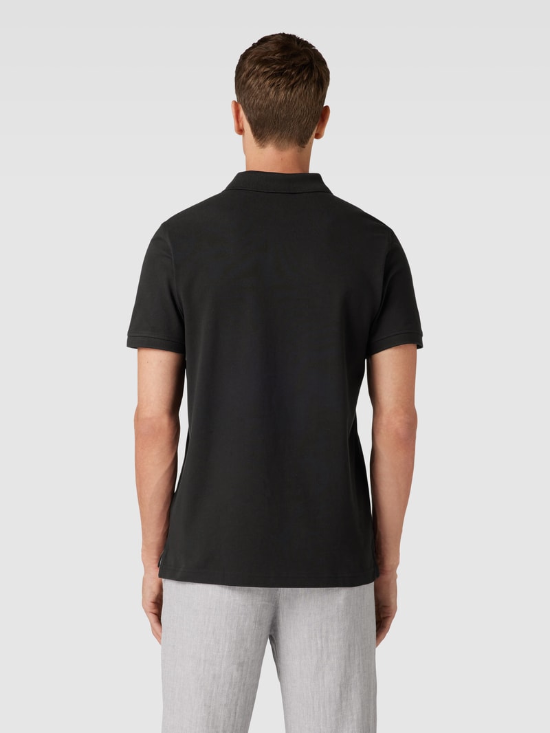 Poloshirt mit Label-Stitching in schwarz