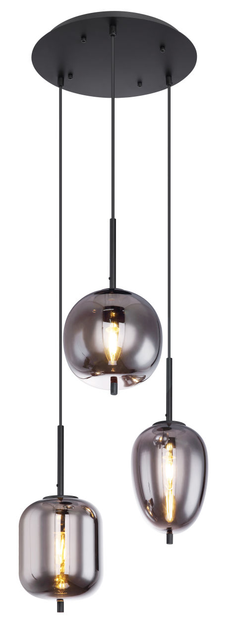 Globo Lighting - BLACKY - Hängeleuchte Metall schwarz, 3x E14