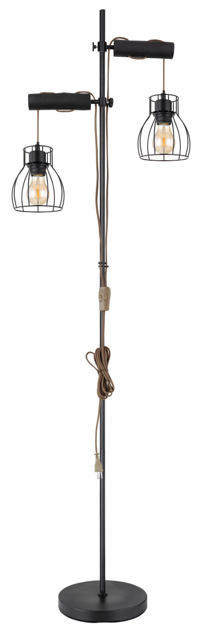 Globo Lighting - MINA - Stehleuchte Metall schwarz matt, 2x E27