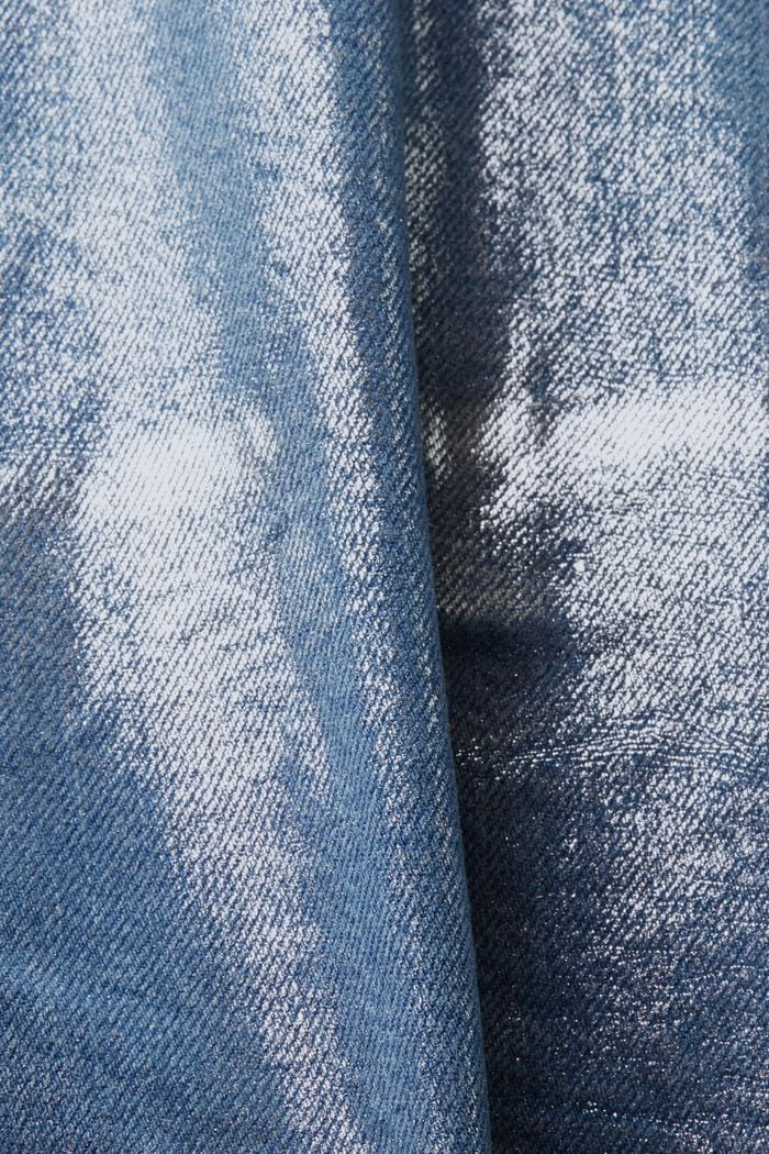 Jeansjacke in Metallic-Optik
