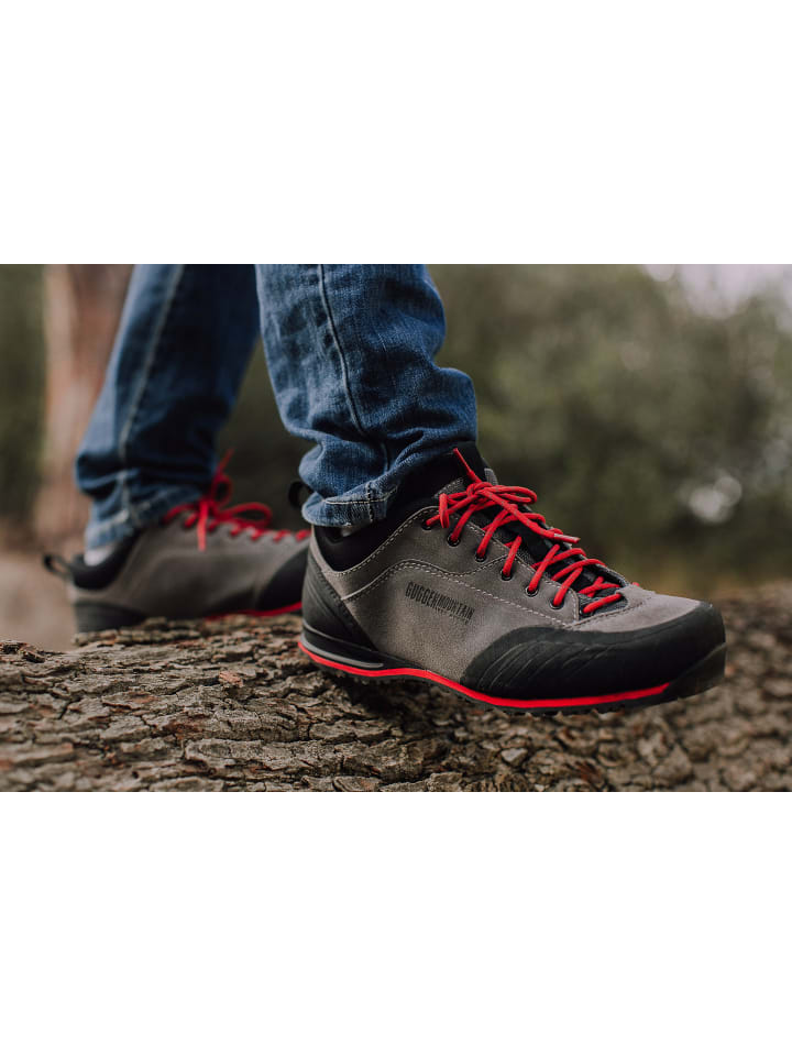 GUGGEN MOUNTAIN Wanderschuhe Gummikappe in Grau-Rot günstig kaufen