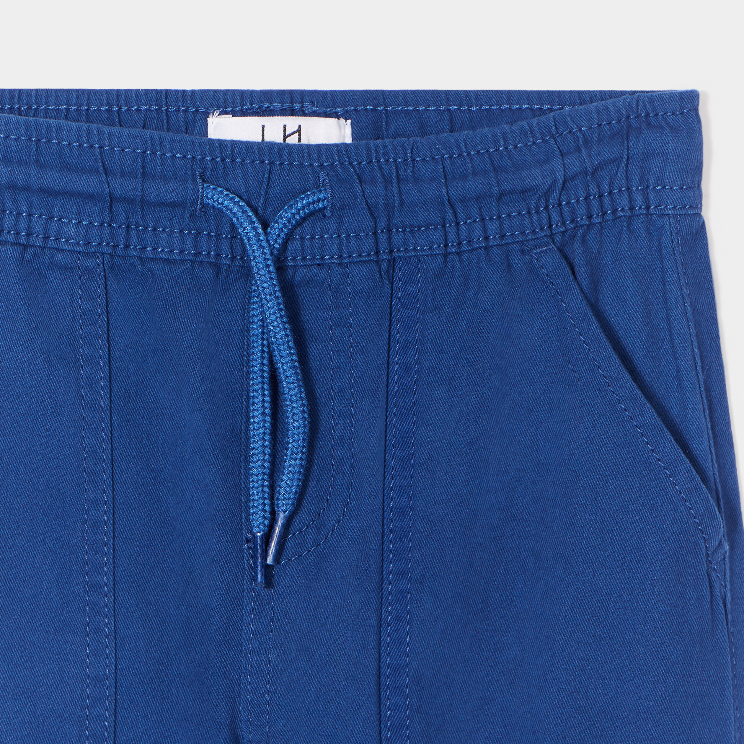 Pantalon jogger taille à coulisse coton bleu marine garçon | La Halle
