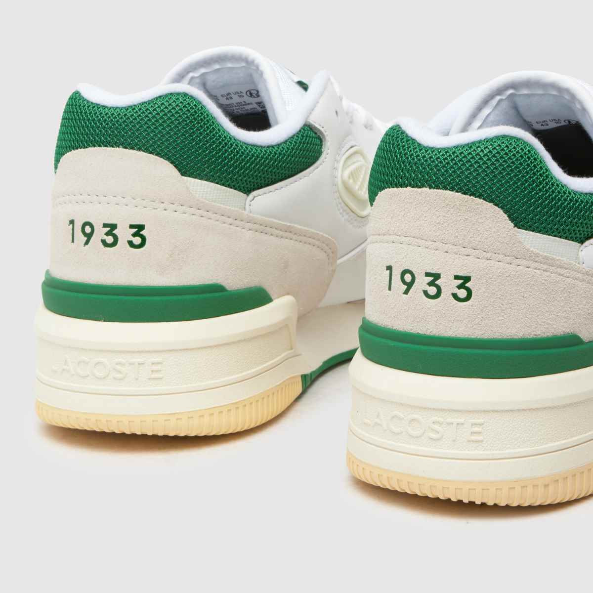 Lacoste – Lineshot-sneakers i vitt och grönt