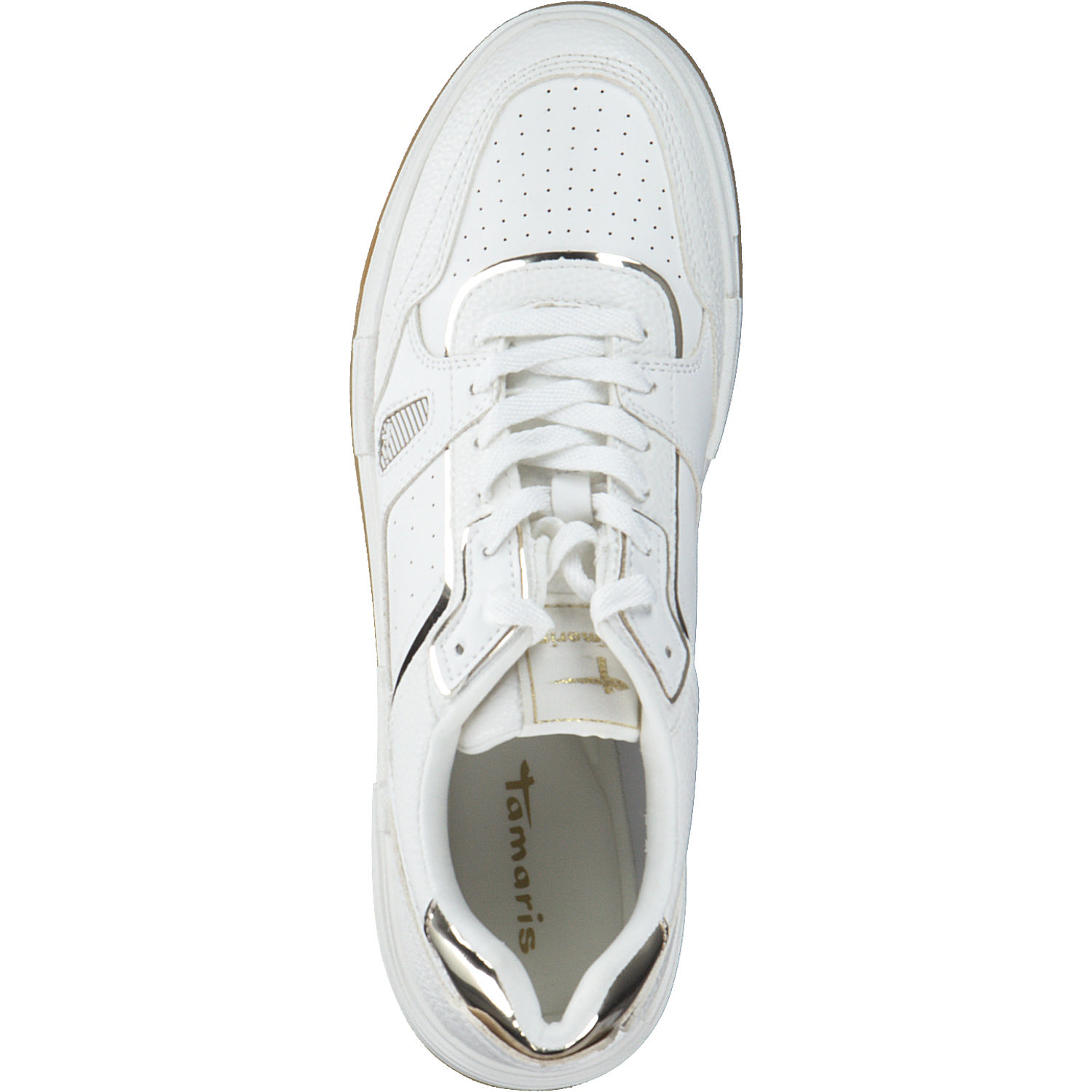 Tamaris 23718, Schnürschuhe, Damen, WHITE/GOLD