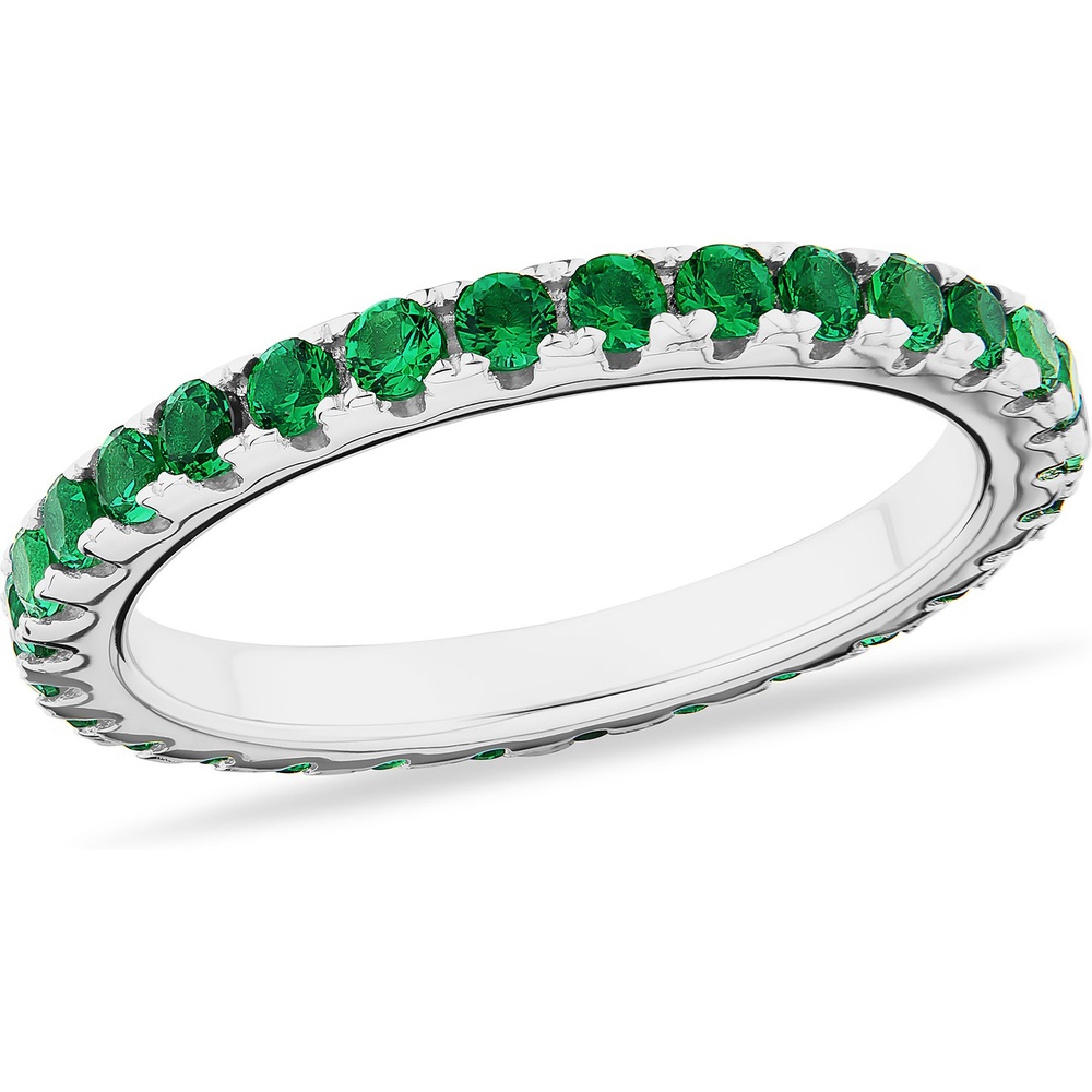 FAVS Bague pour femme 925 Argent vert Bague