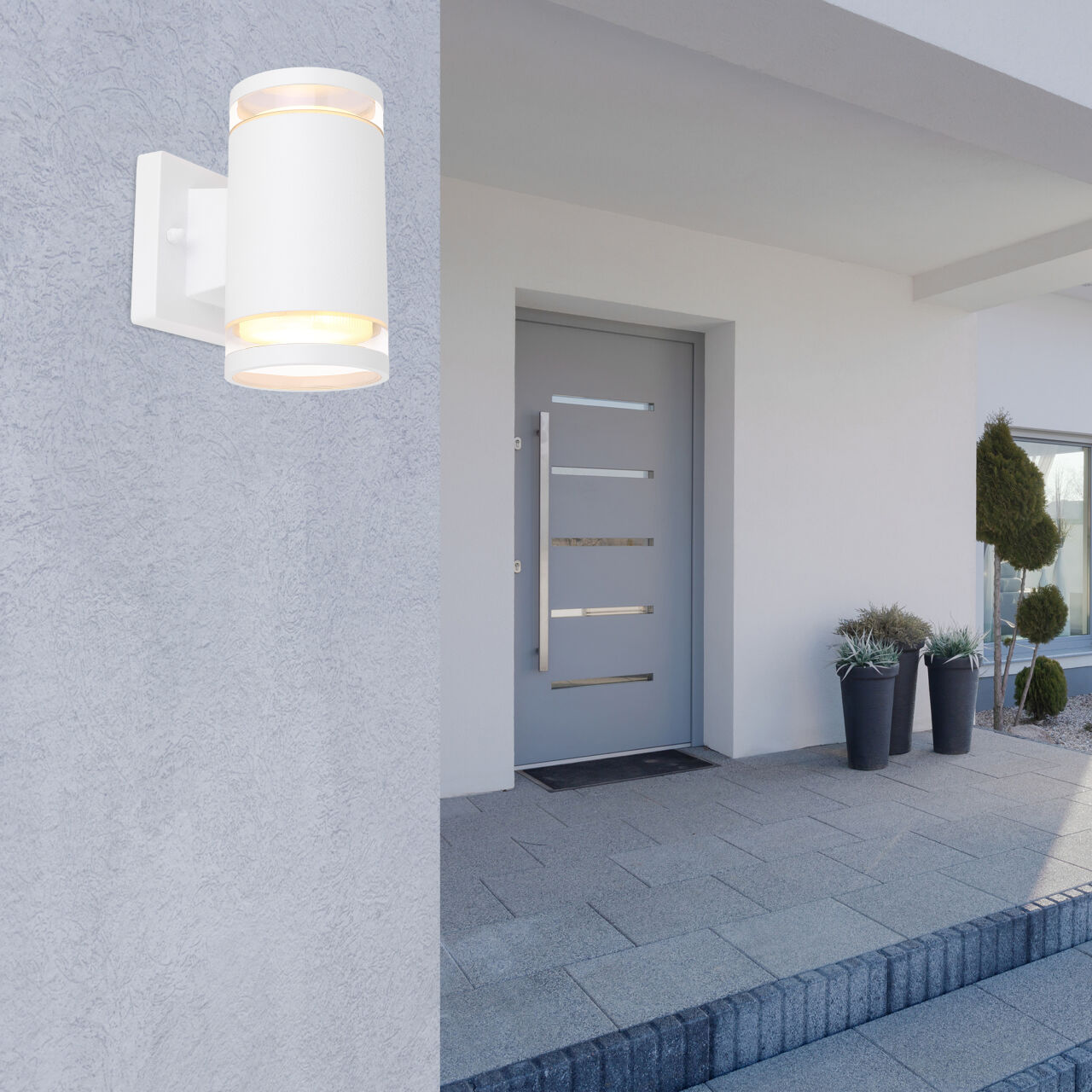 Globo Lighting - ALCALA - Außenleuchte Aluminium weiß, 2x GX53 LED