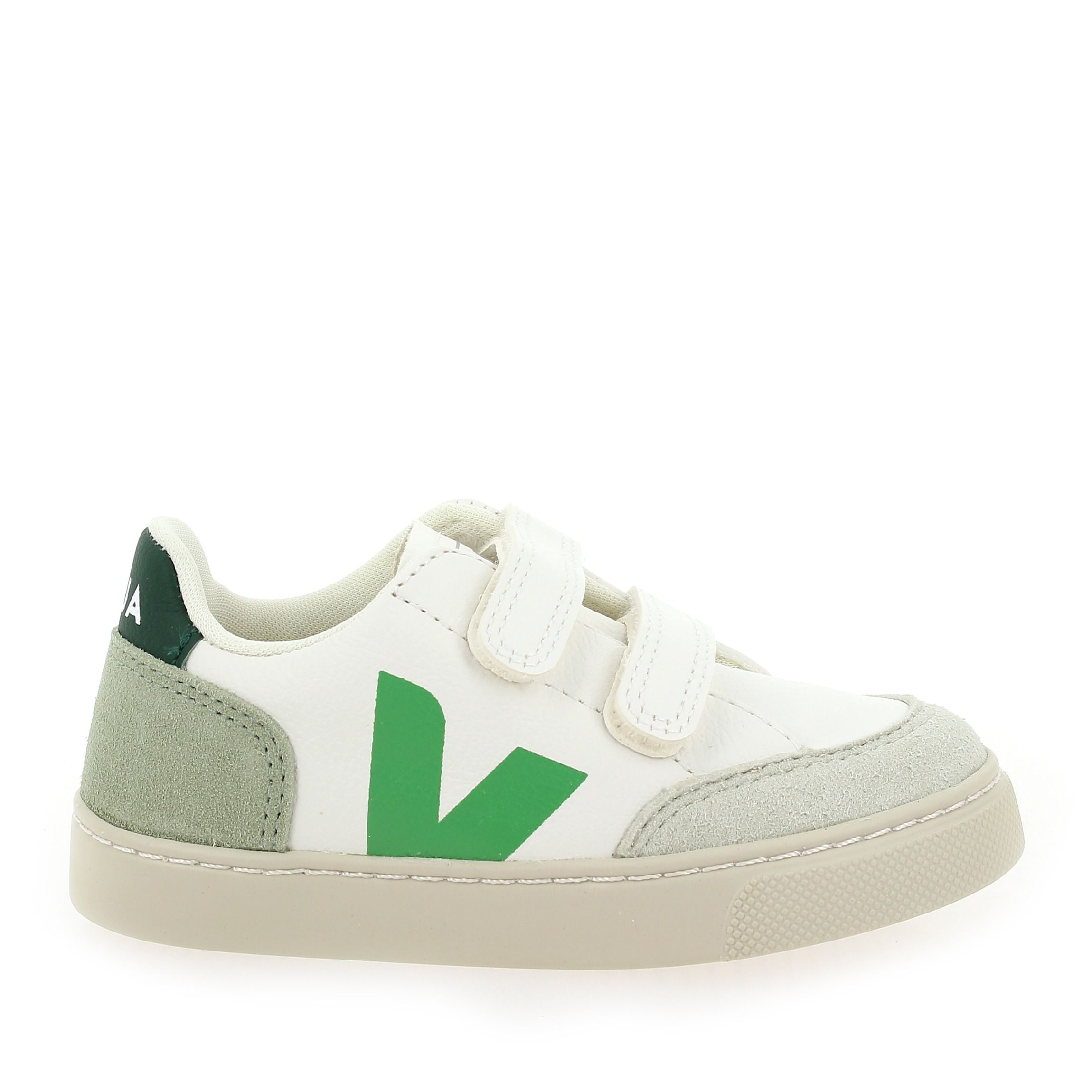 Veja  SMALL V12 VELCRO E24 - Blanc Vert