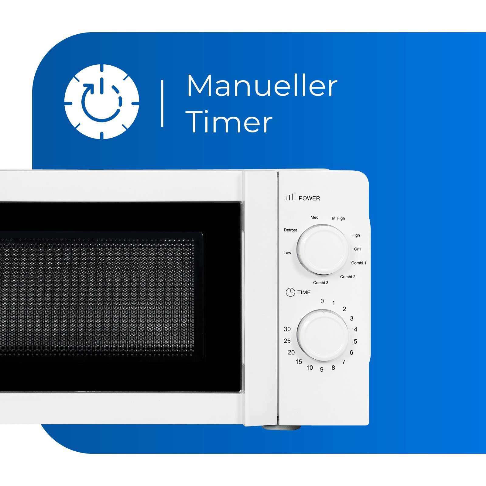 exquisit Mikrowelle MW717-070G, Mikrowelle, Grill, 20,00 l, inkl. Grillrost, Farbauswahl, schlicht und effizient