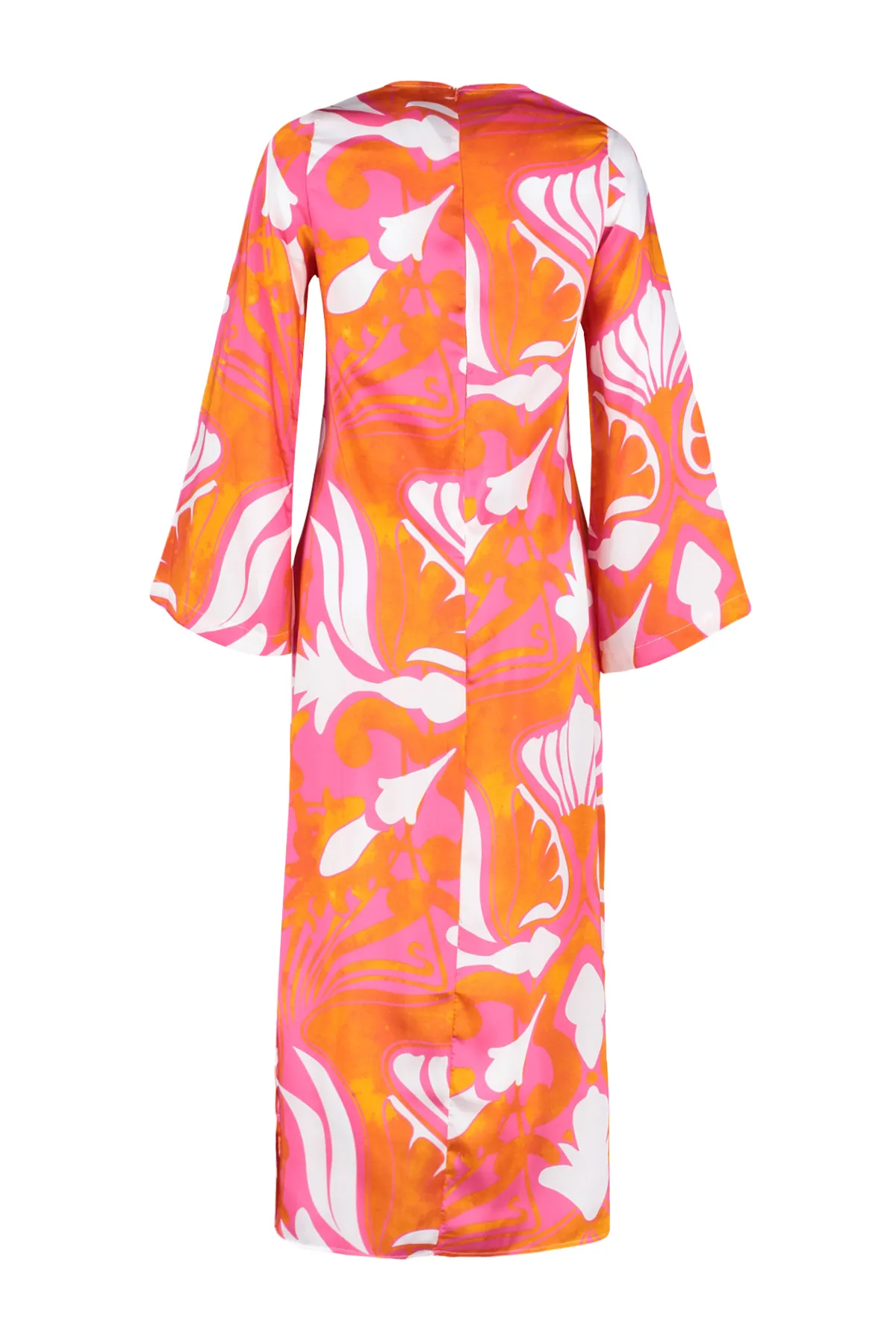 Trendyol Modest  Rotes Abendkleid mit Ethnomuster und Satinoberfläche TCTSS23DB00028