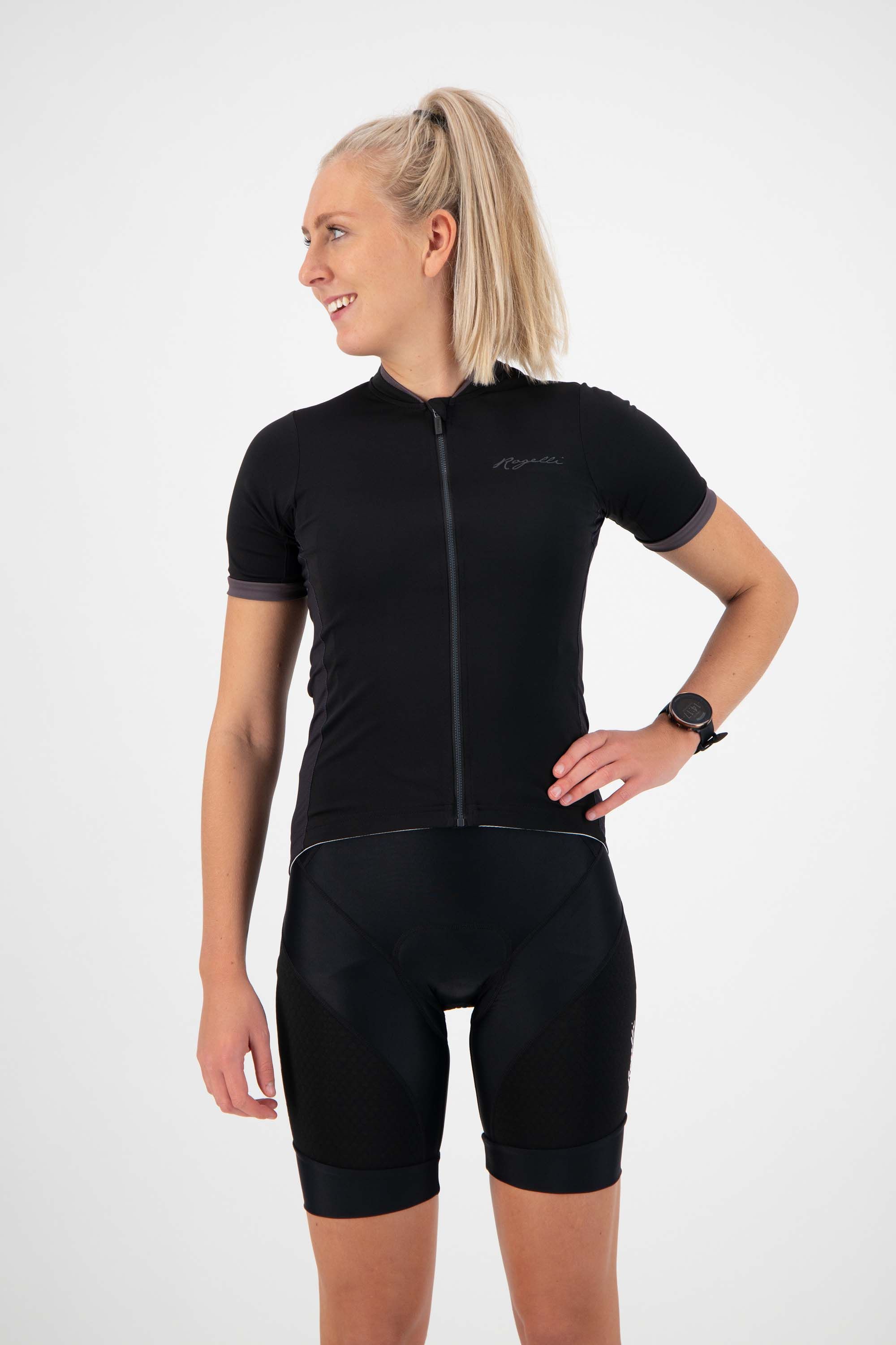 Rogelli Essential Black Damen Radtrikot
