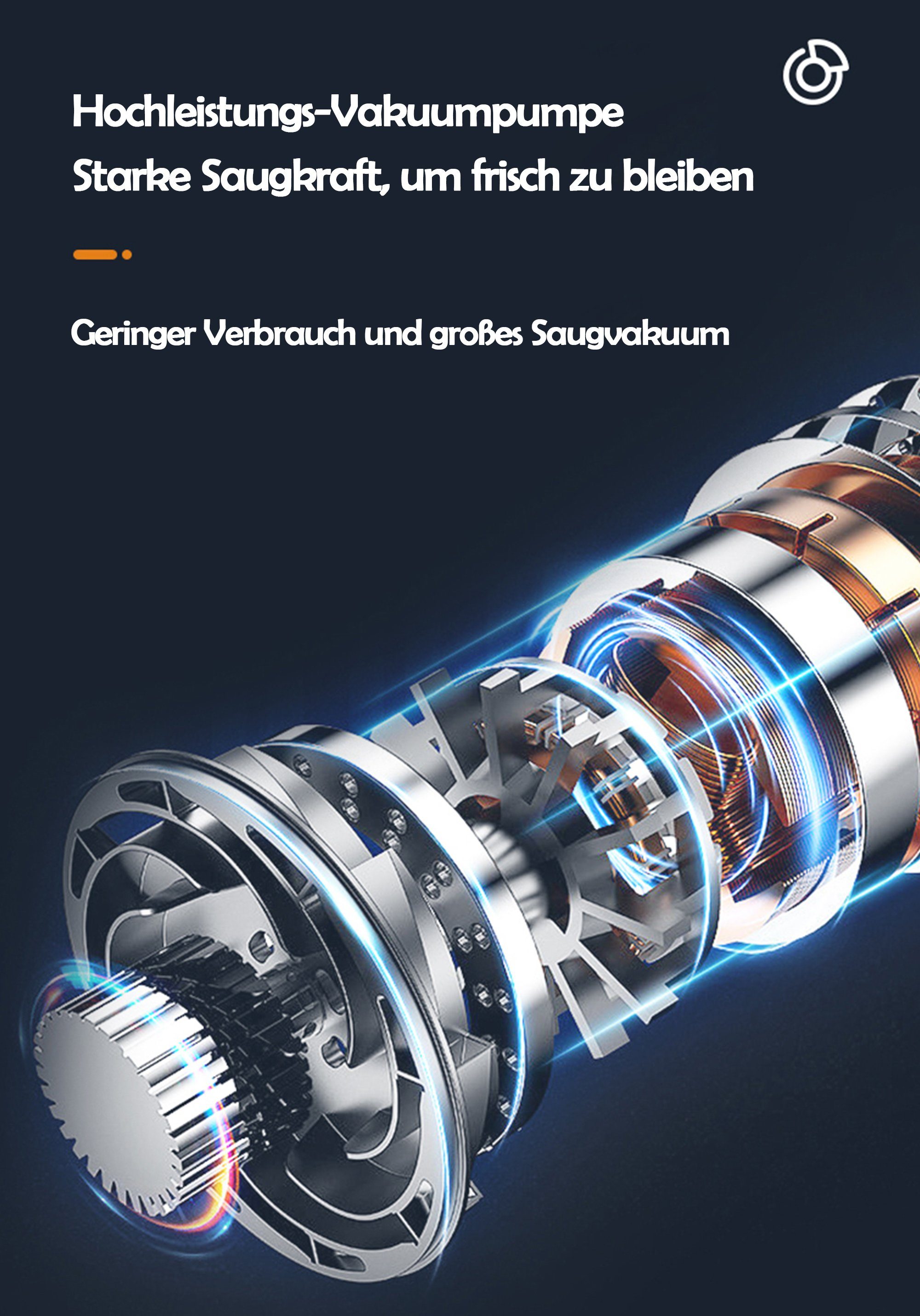 KUGI Vakuumierer Vakuumiergerät Lebensmittel bleiben vakuumiert bis zu 8x länger frisch, Enthält 10 Vakuumbeutel Unterstützen um die Effizienz zu verbessern