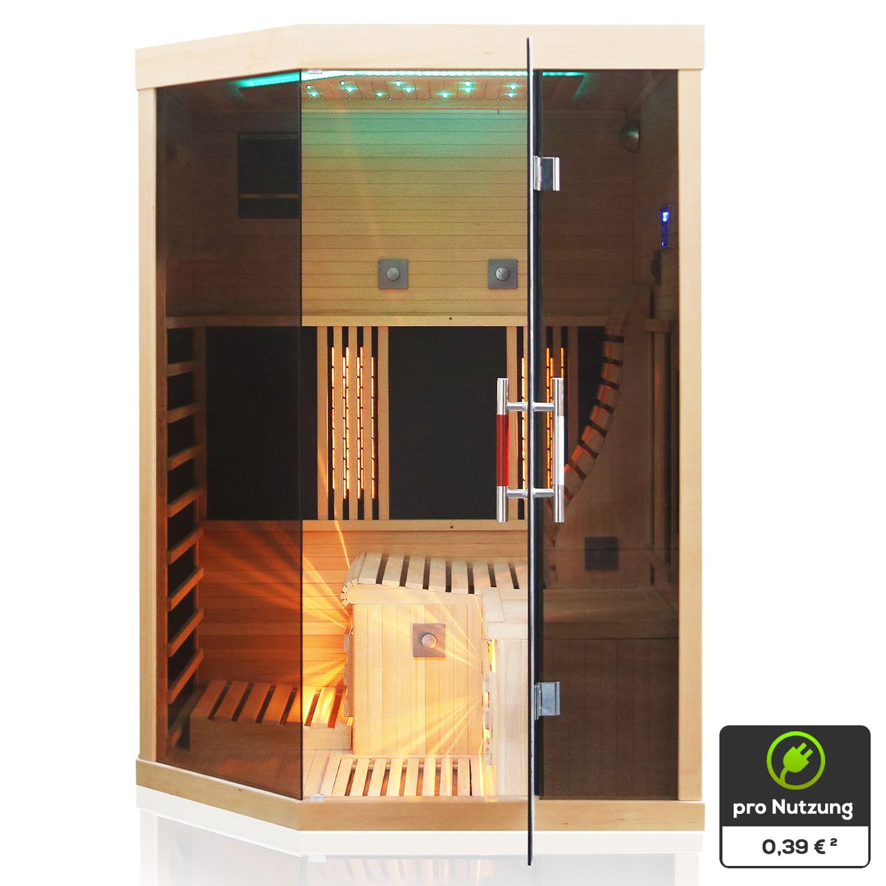 TroniTechnik Dewello® Infrarotsauna Infrarotkabine OTTAWA 140x120cm 1-2 Person inkl. 6 Vollspektrumstrahler