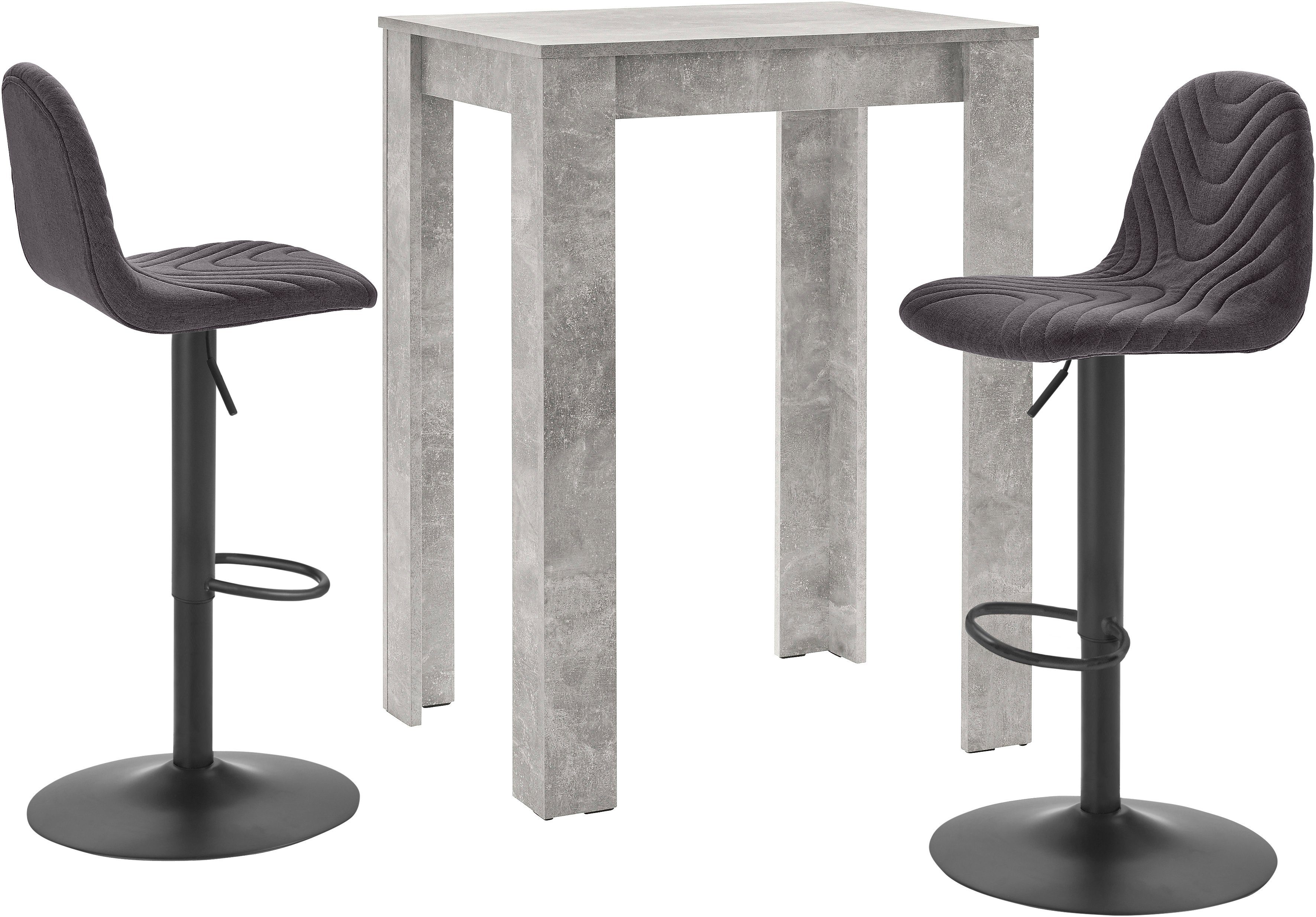 Homexperts Bargruppe Nika-Circus 2, (Set, 3-tlg., Tisch mit 2 Barhockern)