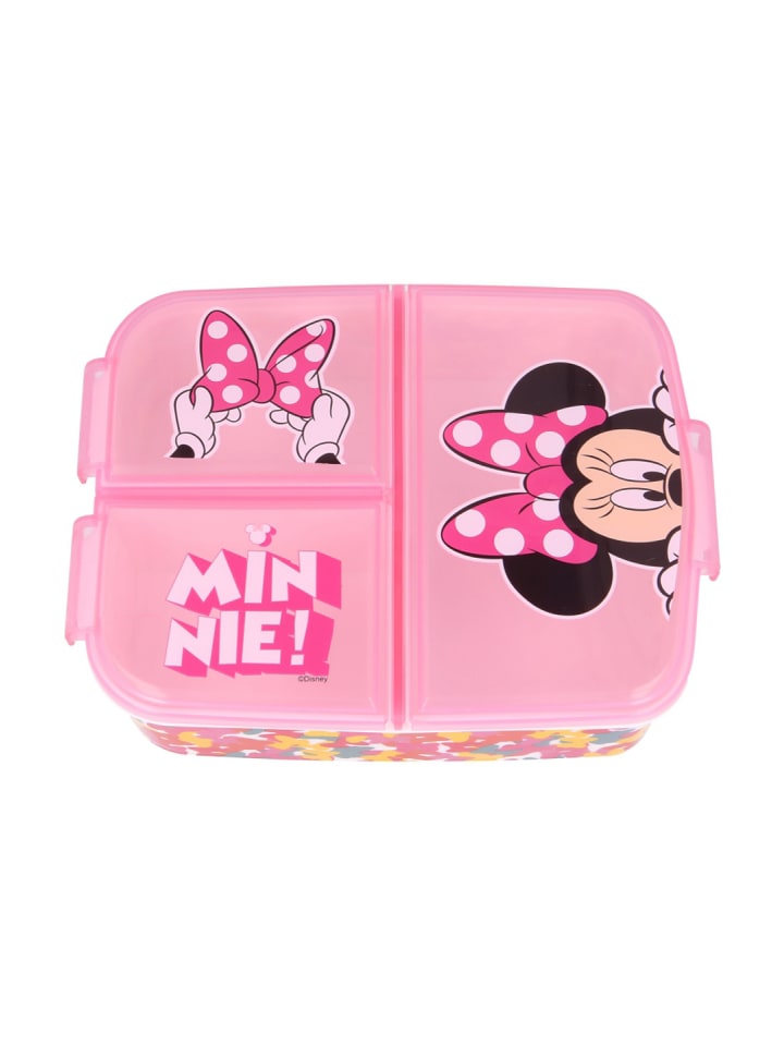 Disney Minnie Mouse Kinder Premium Brotdose Lunchbox mit 3 Fächern in Rosa günstig kaufen onesize