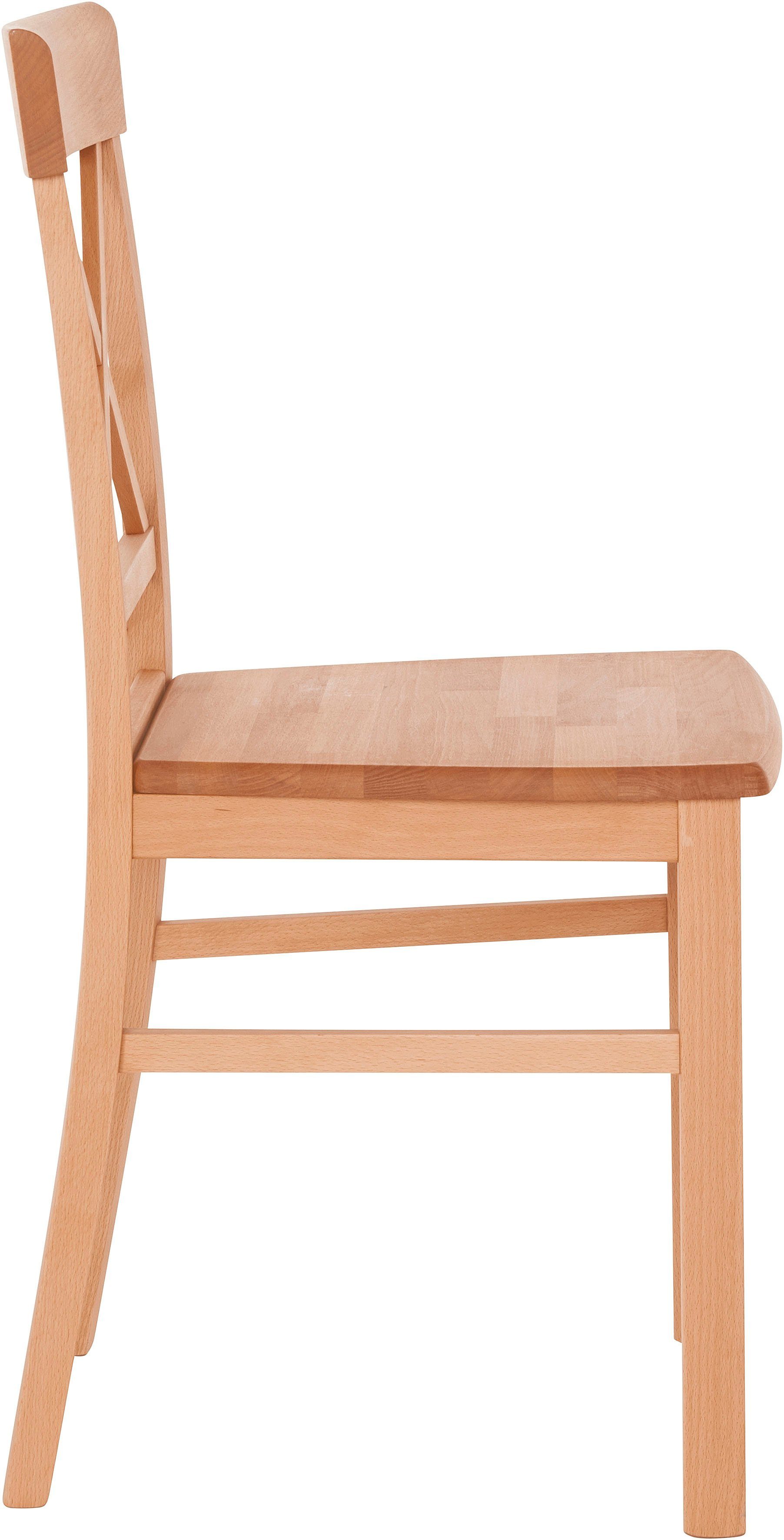 Home affaire 4-Fußstuhl Jena (Set, 2 St), Gestell aus Buche Massivholz