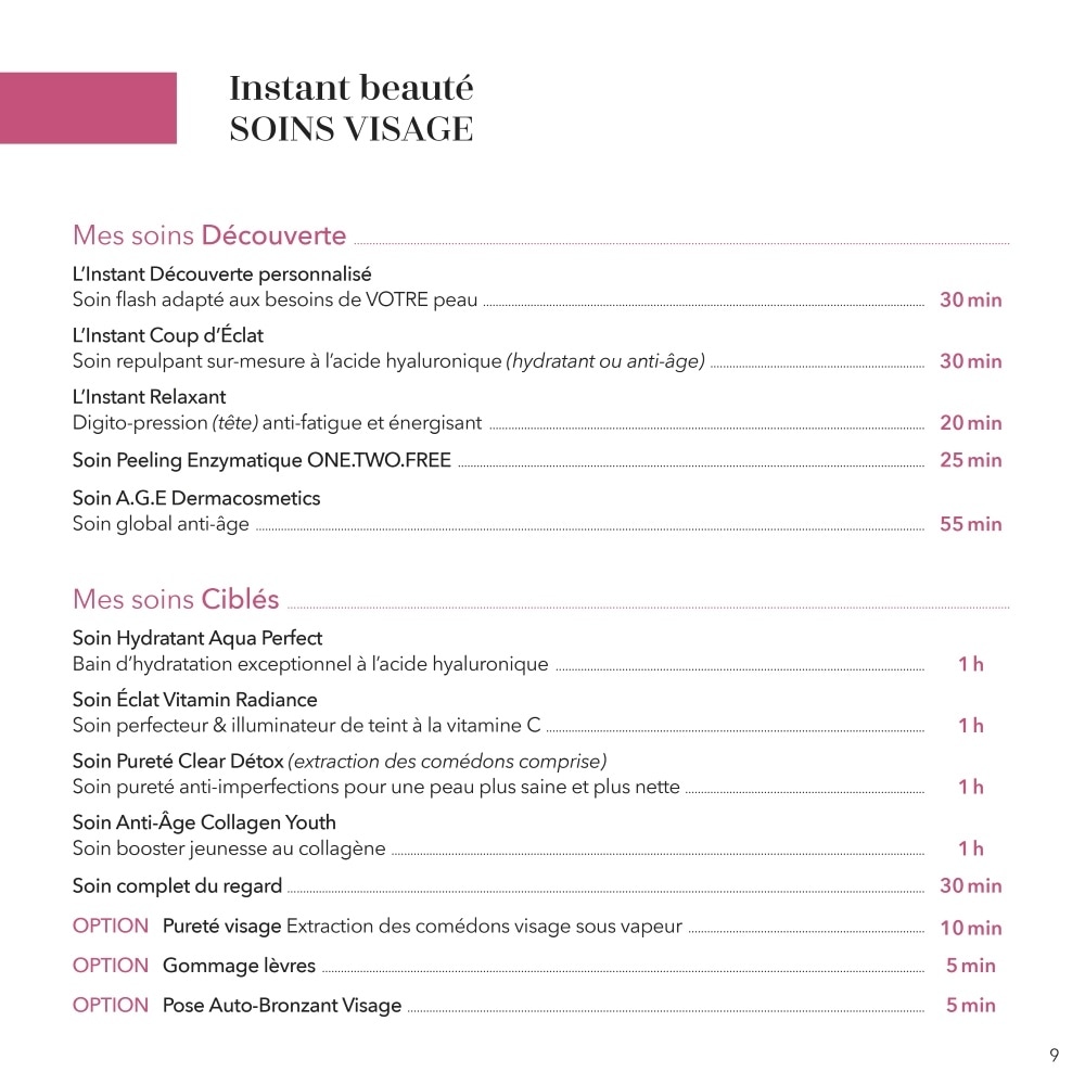 Nocibé Coffret Institut Beauté à composer Soin d'1h à composer librement