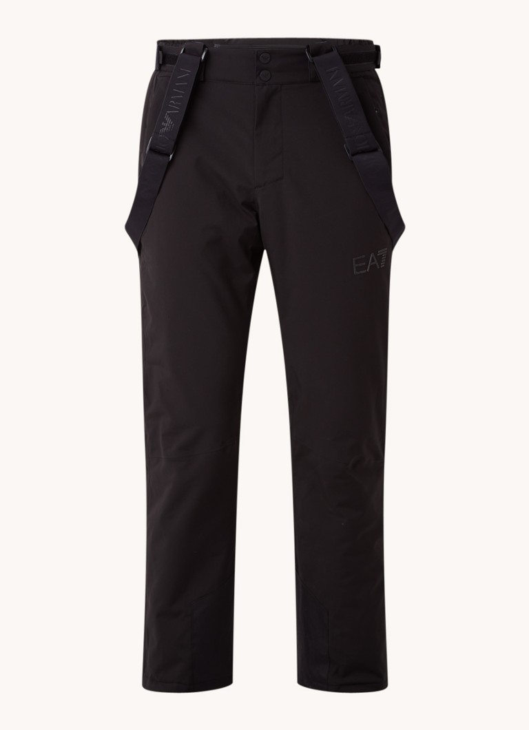 Emporio Armani Straight leg ski pants with zip pockets and detachable suspenders